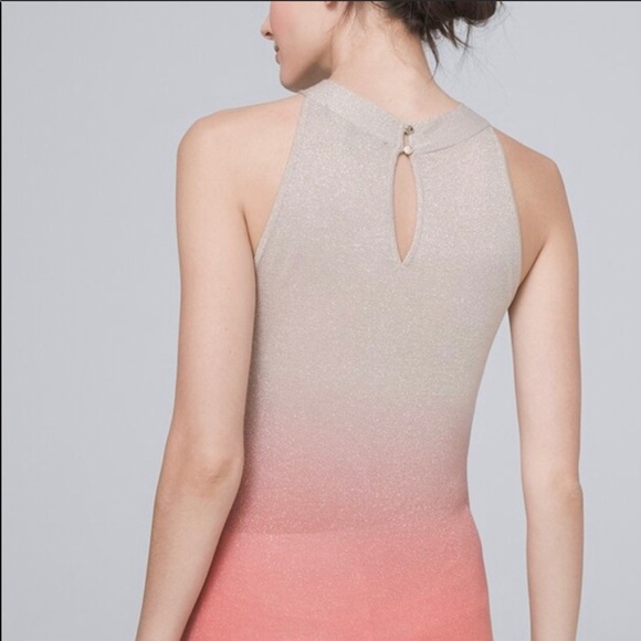 Peach to champagne ombré sparkle tank top - Picture 2 of 8